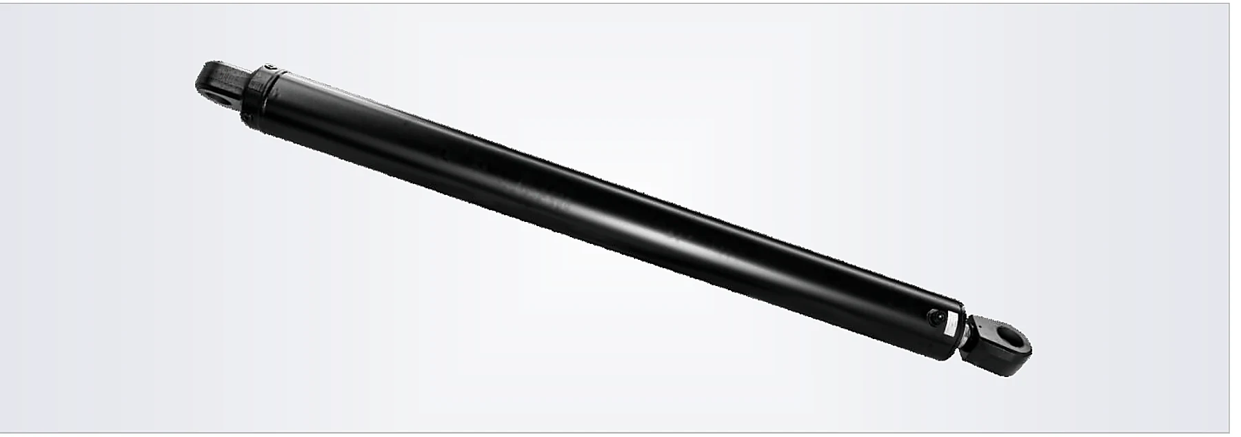 Complete black HCYY11112014 swing arm hydraulic cylinder shown on a light catalogue background