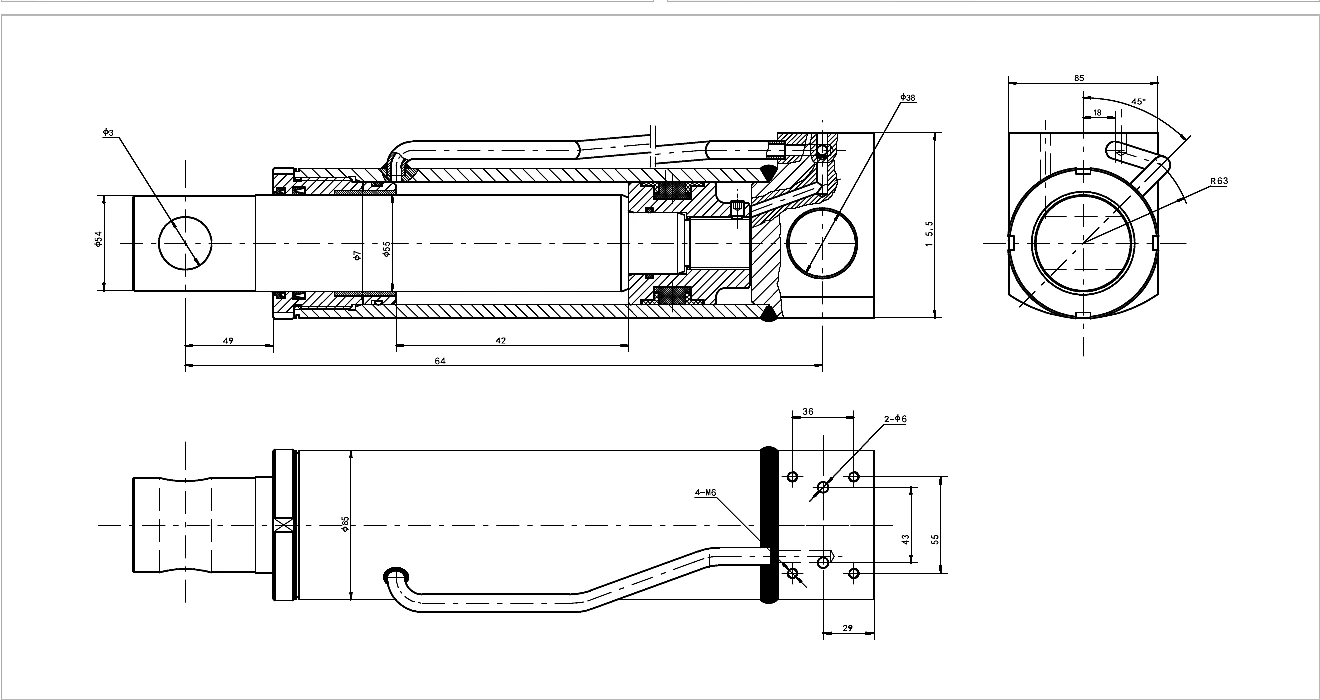 Catalogue technical drawing and evidence for HCYY11112027 Rear Frame Support Cylinder